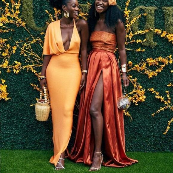 House of CB Clemence Maxi Orange Bandage Dress Womens Large - Picture 13 of 16